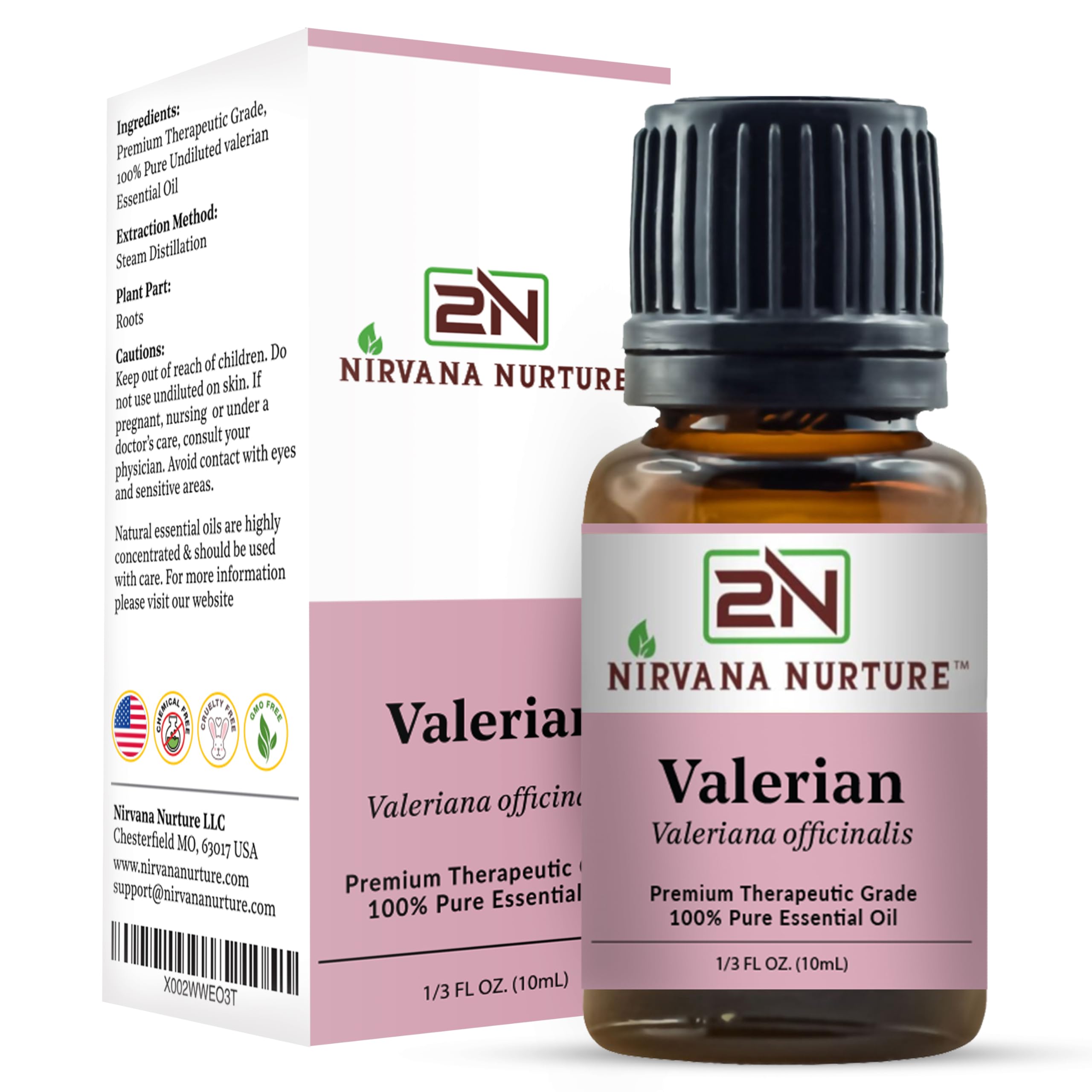 Nirvana Nurture Valerian Essential Oil, 100% Pure Undiluted, Aromatherapy Oil for Diffuser, Hair & Skin Care