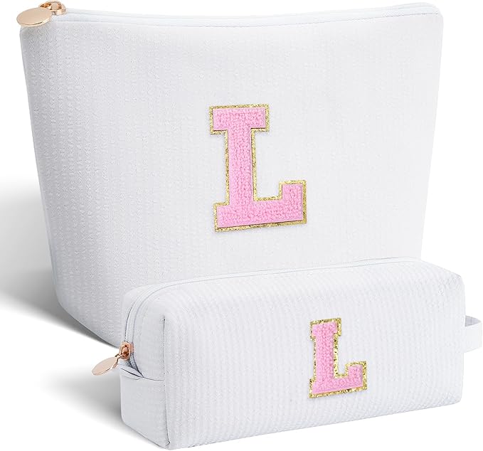 Btffitting Gifts for Teen Girls Women - Birthday Gifts for 10 11 12 13 14 15 16 17 18 Years Old Girl,Makeup Bag Cosmetic Bag,Teacher Gift Trendy Stuff Toiletry Bag - White,L