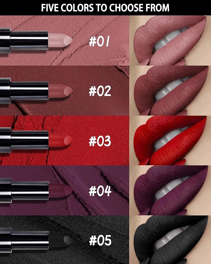 Caedelfly Velvet Matte Lipstick, Dark Red Lipstick for Women, Halloween -03