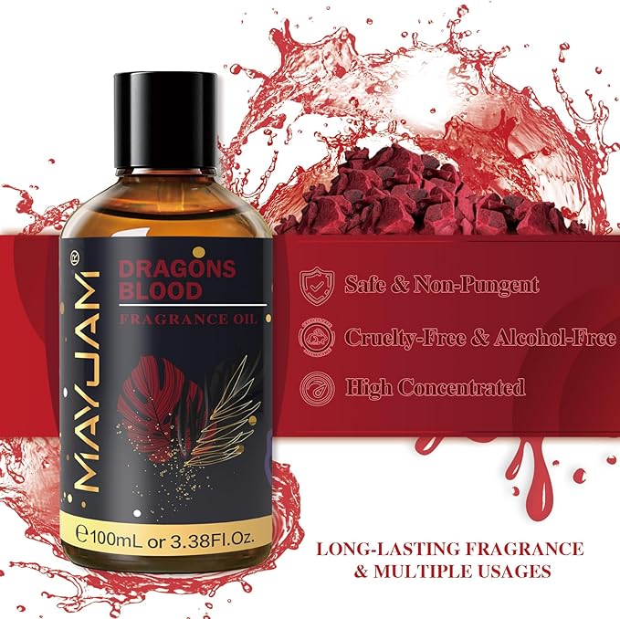 MAYJAM Dragons Blood Fragrance Oil for Diffusers for Home, 100ML/3.38FL.OZ