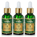 Herbishh Argan Moroccan Oil for Hair (30 ml Each) Serum & Hair Growth Oil Set, Frizz Control Anti Frizz Treatment, Split End Repair, Heat Protectant Leave In Serum Pack of 3, Lightweight Non-Greasy