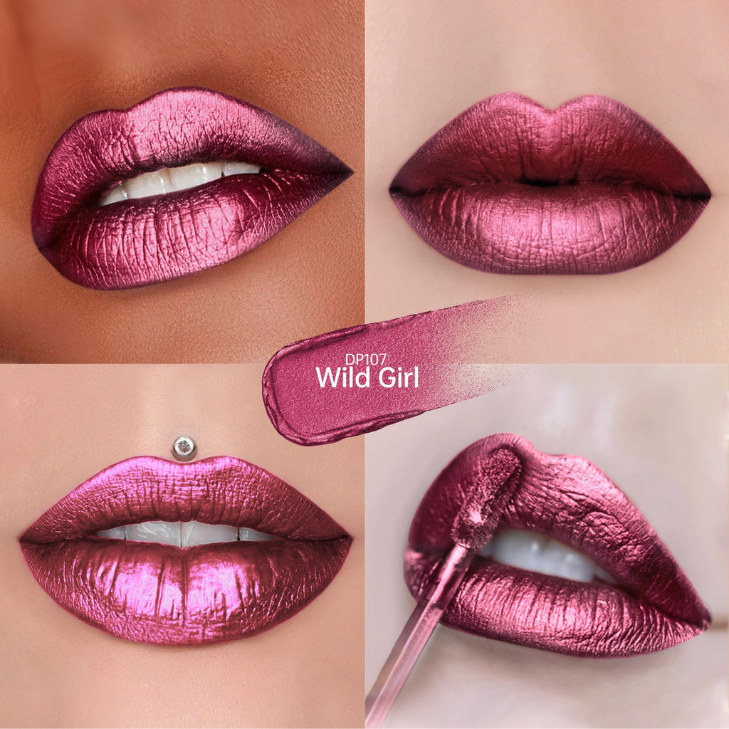 3Pc Lipstick Set for Women Metallic Lipstick Red Burgundy Pink Lipsticks