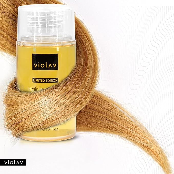 VIOLAV Heat Protectant for Hair - Hair Oil for Frizzy Hair, Damaged, Curly Hair | Hair Growth, Instant Shine, Strong Care Serum for Split Ends Curls - Travel Size, Anti Frizz Control [2 Pack]