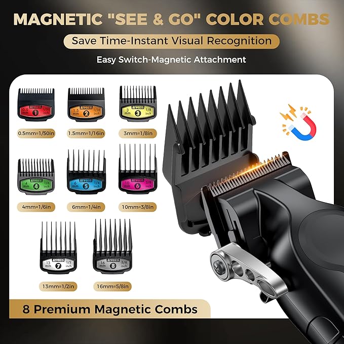 ATVOXIS Hair Clippers for Men Professional, Cordless Barber Clippers for Hair Cutting, Maquina para Cortar Pelo De Hombre
