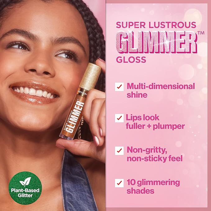 REVLON Super Lustrous Glimmer Gloss, 006 Bronze Spark, 0.13 fl oz