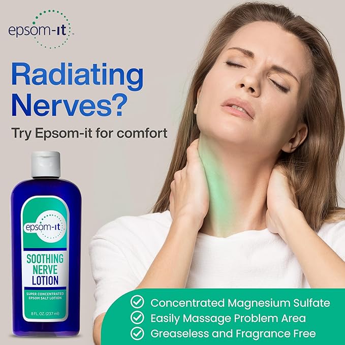 EPSOM-IT Soothing Nerve Magnesium Lotion, Epsom Salt, Arnica Cream, 4-Pack