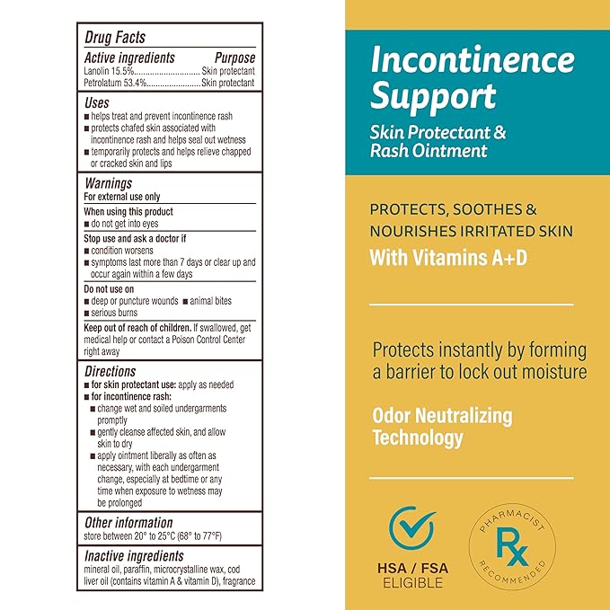 A+D Adult Skin Protectant & Rash Ointment for Incontinence, 16 oz