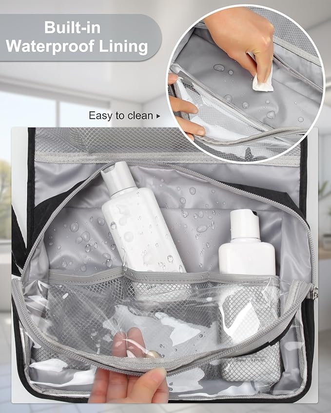 Relavel Travel Hanging Toiletry Bag for Men Women Travel Kit Shaving Bag