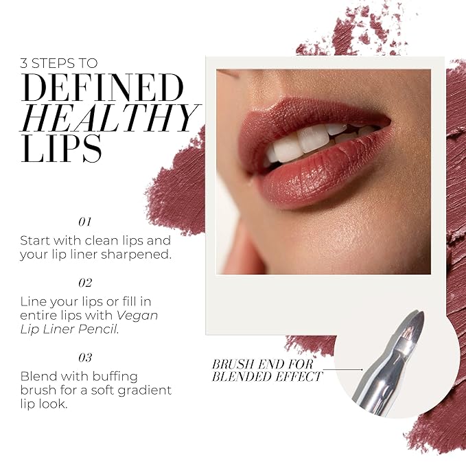 FITGLOW Beauty Vegan Lip Liner Pencil, Muted Mauve, 1.1g