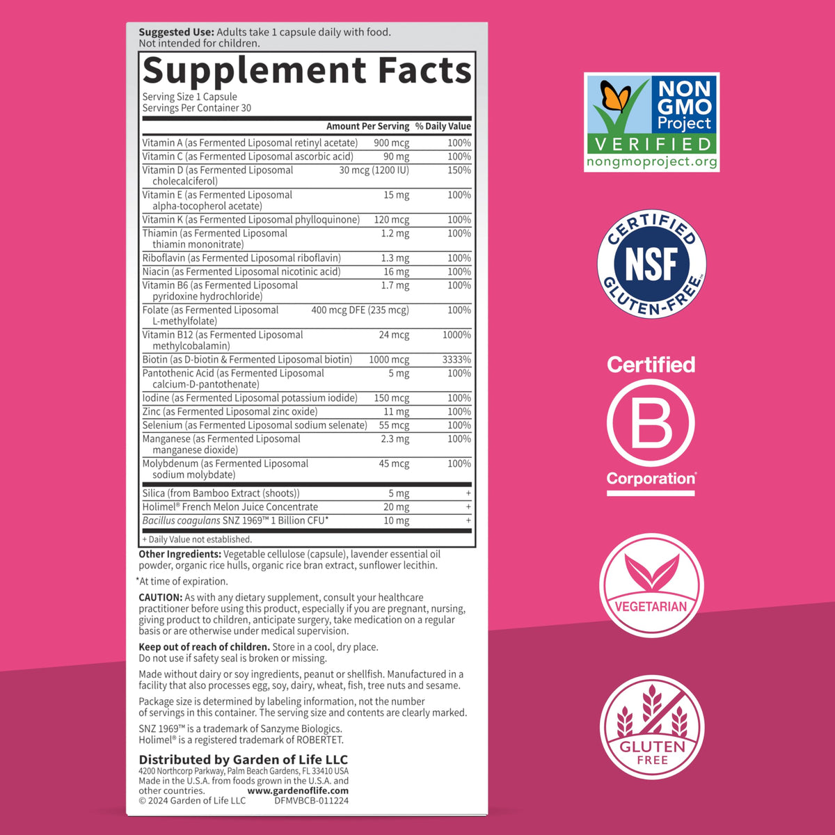 Garden of Life Dr. Formulated Multi+ Beauty Complex Multivitamin, 30ct