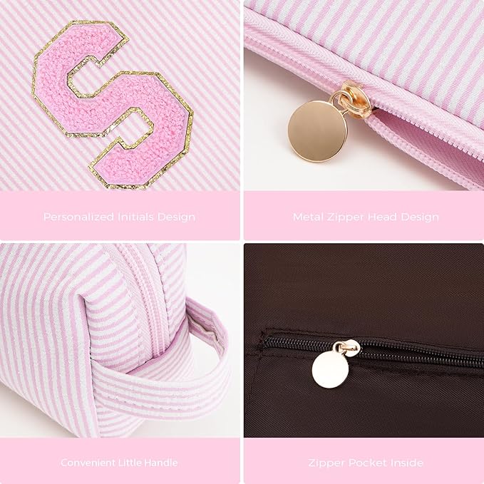 Btffitting Gifts for Teen Girls Women - Birthday Gifts for 10 11 12 13 14 15 16 17 18 Years Old Girl,Makeup Bag Cosmetic Bag,Teacher Gift Trendy Stuff Toiletry Bag - Pink,S