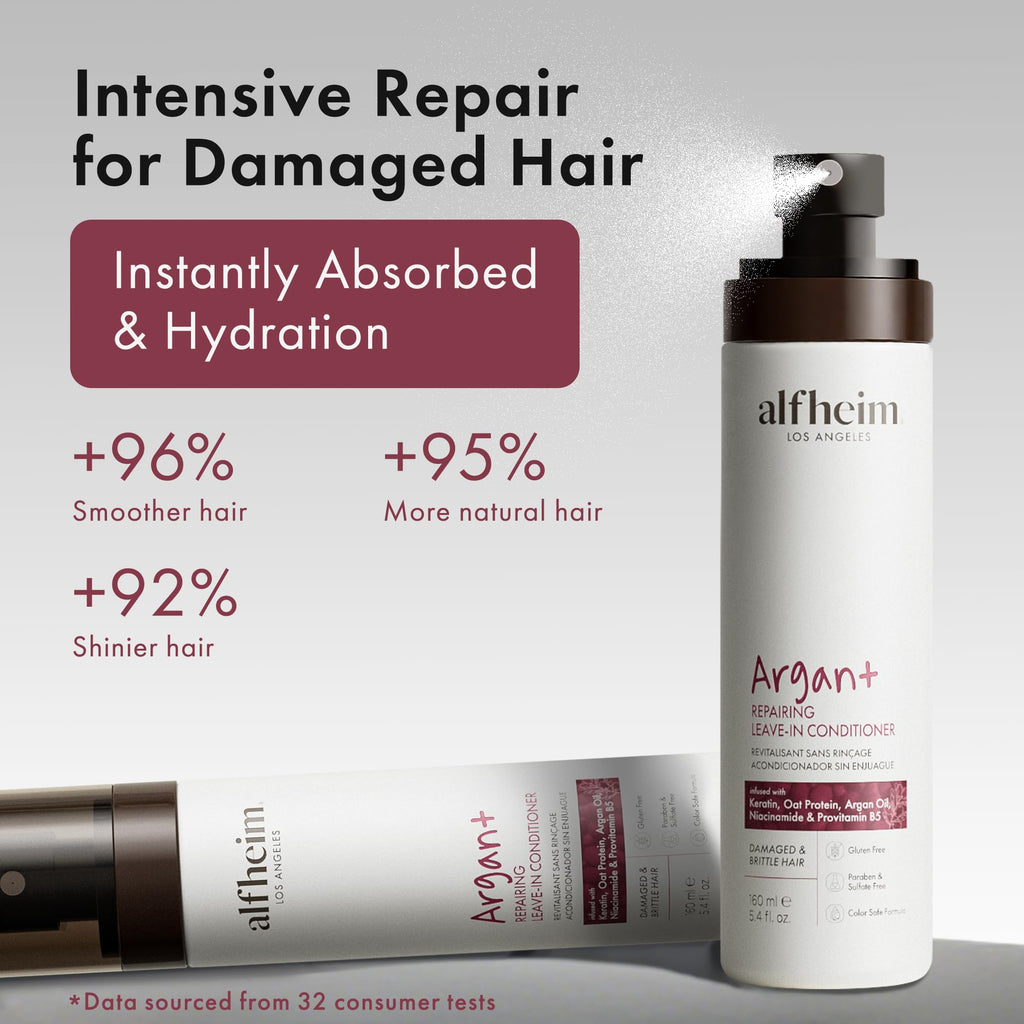 ALFHEIM Coffee+ Thickening Leave-in Spray for Fine & Thinning Hair with Caffeine, Biotin & Arabica Coffee Oil – Strengthening, Volumizing & Heat-Protecting Formula – Sulfate-Free – 5.4 oz / 160 ml