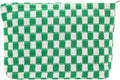 PAZIMIIK Checkered Makeup Bag for Purse, Small Flat Cosmetic Pouch,Green