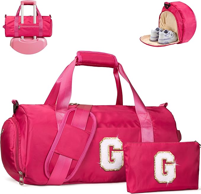 Vogewood Personalized Initial Teenager Cheer Gifts, Girls Travel Duffle Bag