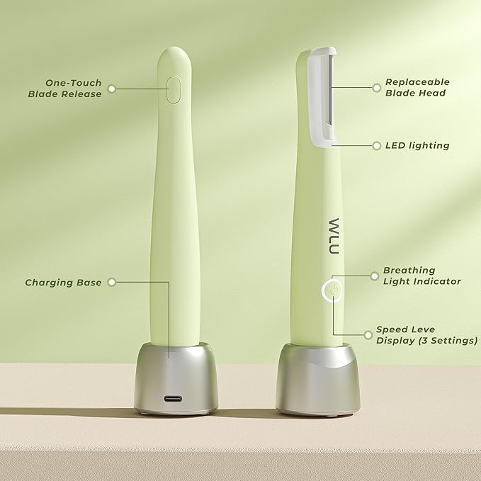 WLU Dermaplane Razor for Women Face, Peach Fuzz Removal & Exfoliation