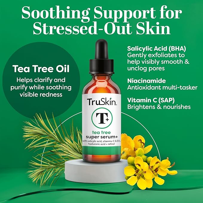 TruSkin Tea Tree Acne Serum with Salicylic Acid & Retinol, 2 fl oz