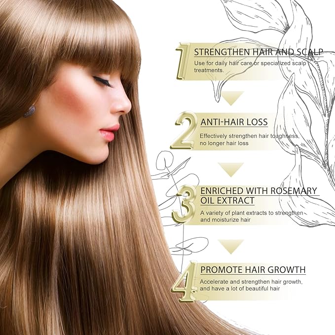Deuiosna Natural Hair Growth Oil for Dry, Damaged & Thin Hair, Nourishing Unisex Formula (3 * 60ml)