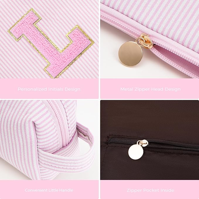 Btffitting Gifts for Teen Girls Women - Birthday Gifts for 10 11 12 13 14 15 16 17 18 Years Old Girl,Makeup Bag Cosmetic Bag,Teacher Gift Trendy Stuff Toiletry Bag - Pink,L