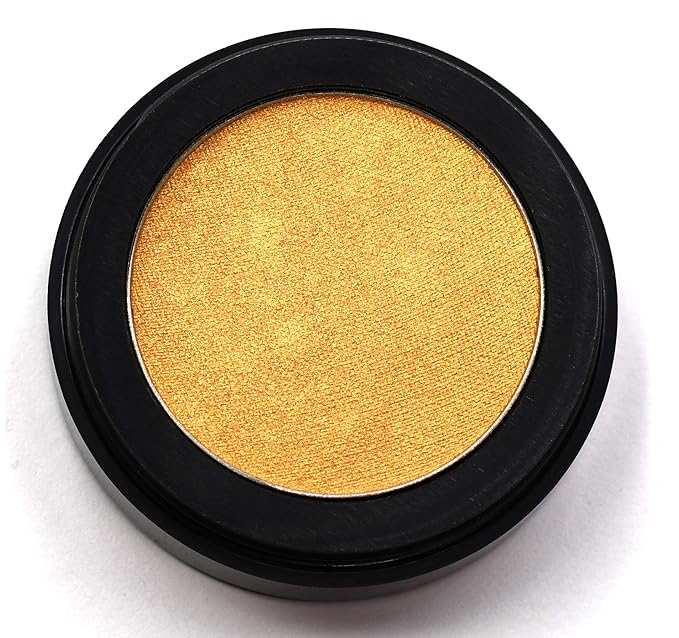 Pure Ziva Shiny Gold Champagne Golden Glow Shimmering Shimmer Pressed Powder Single Vegan Eyeshadow; Talc, Paraben & Cruelty Free