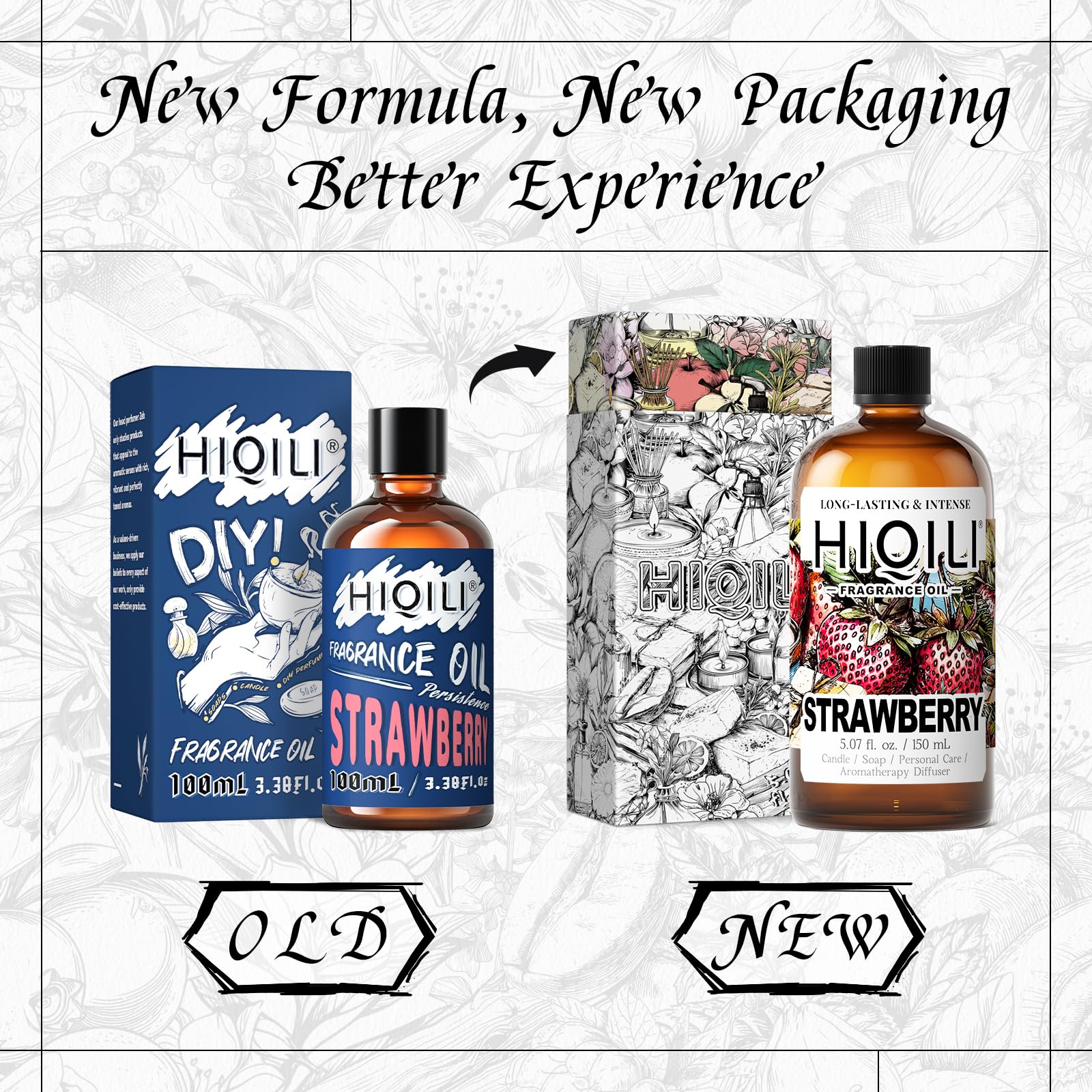 HIQILI Strawberry Fragrance Oil, DIY Fruity Scent Perfume - 5.07 Fl Oz