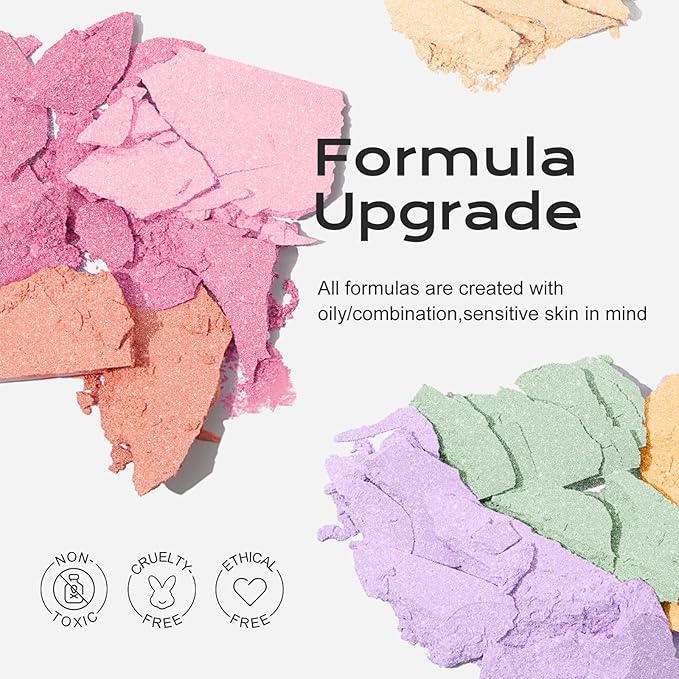 Color Nymph Blush and Highlighter Palette, Makeup Gift Set for Teens
