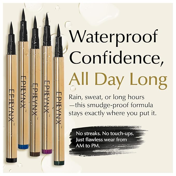 EPILYNX Liquid Eyeliner Gift Set, Waterproof Vegan, 5 Shades, 2mL Each