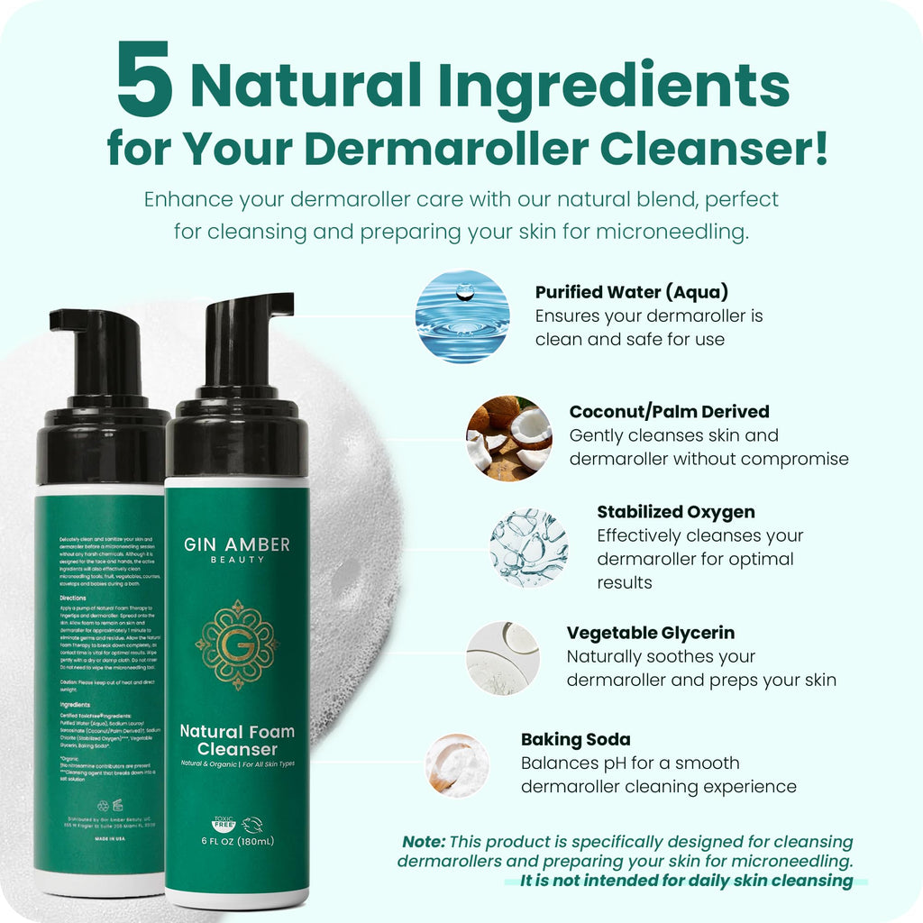 Gin Amber Beauty Foaming Face Wash - Gentle Facial Cleanser, 6 fl oz