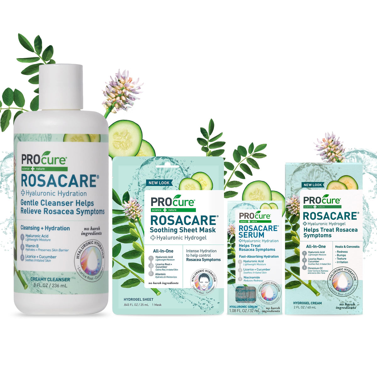 PROcure Rosacare Face Serum 1.08oz - Hyaluronic Acid, Niacinamide, Licorice