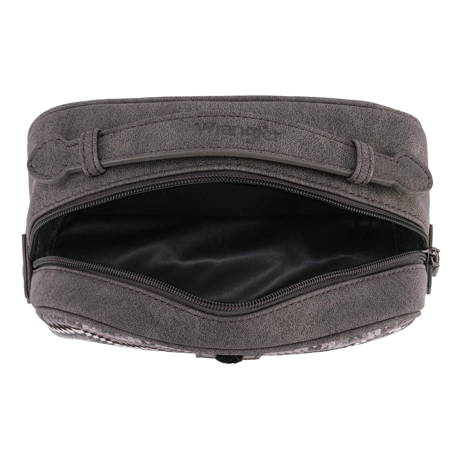 Montana West Wrangler Makeup Bag for Women Small Cosmetic Toiletry Bags Western Make Up Pouch Durable Cute Travel Purse, Grey