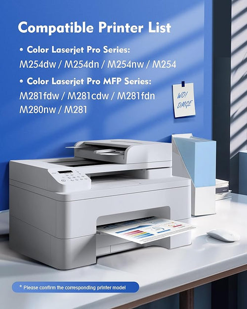 202A Toner Cartridges 4 Pack - Compatible Replacement for HP 202A 202X, MFP M281cdw Toner Cartridges for HP Color LaserJet Pro MFP M281fdw M281cdw M281fdn M254dw M254dn Printer | CF500A