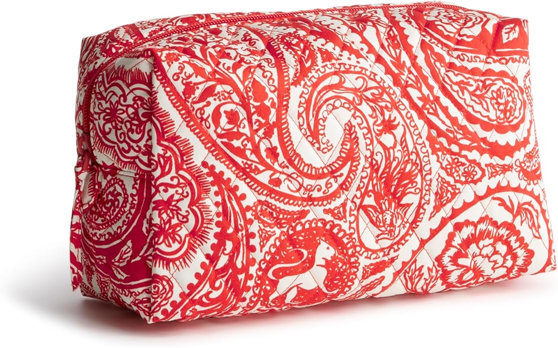 Vera Bradley Women's Premium Cotton Large Cosmetic, Paisley Key, One Size