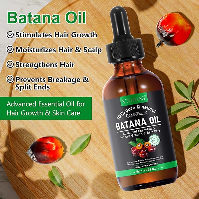 Batana Oil for Hair Growth - 100% Pure & Natural Batana Oil from Honduras, Eliminate Hair Split Ends,Enhances Hair & Skin Radiance Nourishment, All Hair Types 4.04 fl oz