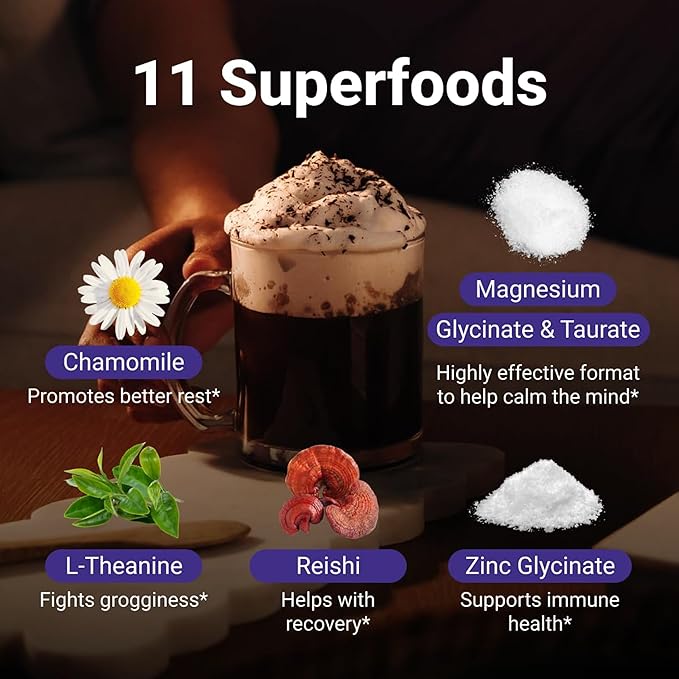 MoonBrew Magnesium Hot Cocoa Sleep Aid - Sugar-Free Calming Drink Mix - 1PK