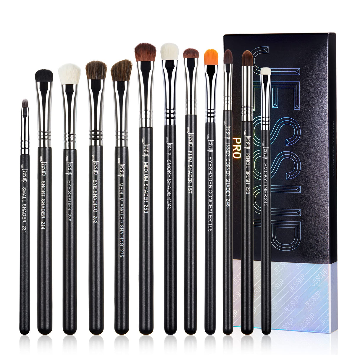 Jessup Eyeshadow Brush Set 7pcs Fluffy Eye Makeup Brushes for Blending T334