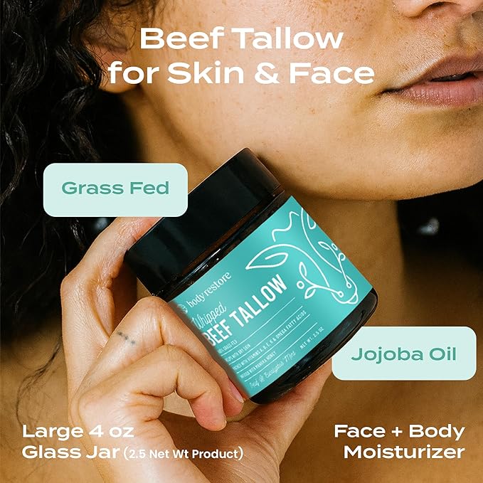 Body Restore Whipped Beef Tallow Balm – Fathers Day Gift for Dad from Daughter Son Wife, Grass Fed Face & Body Moisturizer, Birthday Gifts for Men, Self Care Spa Gifts – Eucalyptus