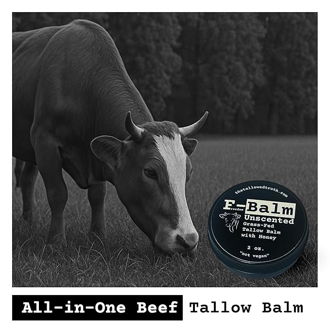 The Tallowed Truth Beef Tallow Balm for Skin & Face, Unscented Honey Balm