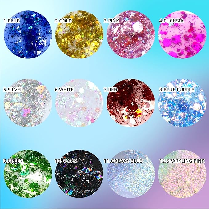 DAGEDA Mermaid Body Glitter Gel, Sparkly Hair Face Glitter Makeup
