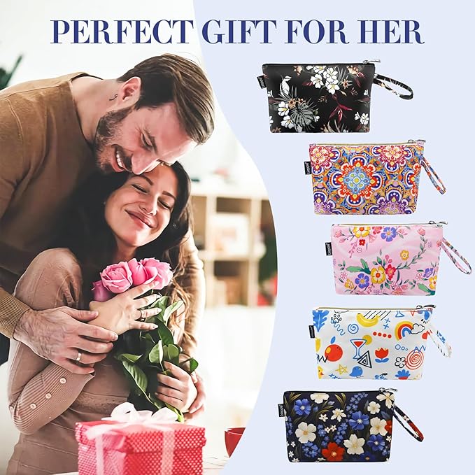 Gloppie Makeup Bag Small Cosmetic Bag for Purse Make up Pouch for Women