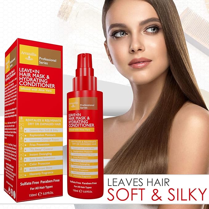 Arvazallia Leave-in Hair Mask & Conditioner Spray for Dry or Damaged Hair