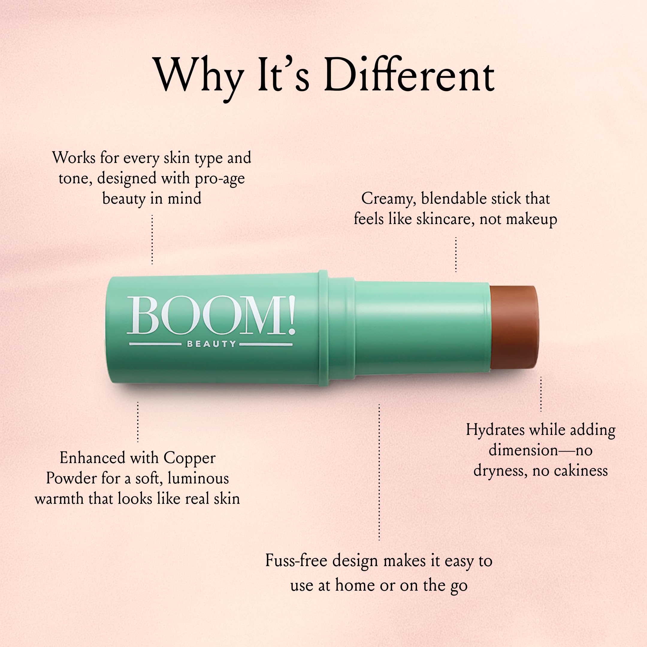 Boomstick Bronze™ 3-in-1 Cream Blush Stick for Eyes, Lips & Cheek