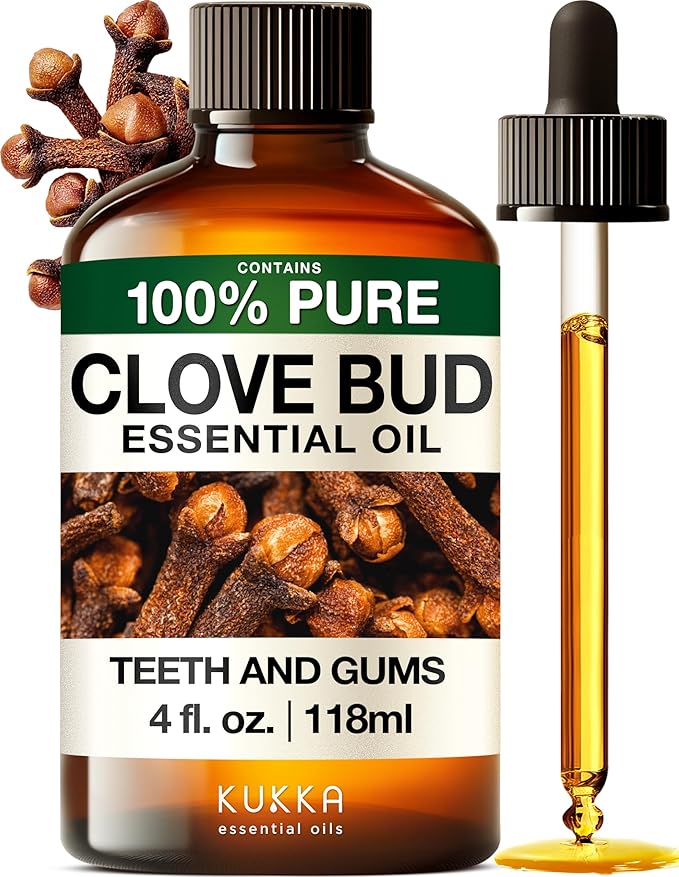 100% Pure Clove Oil - 4 Fl Oz Clove Essential Oil for Hair, Skin, Diffuser, Aromatherapy & DIY Soap Making Scent