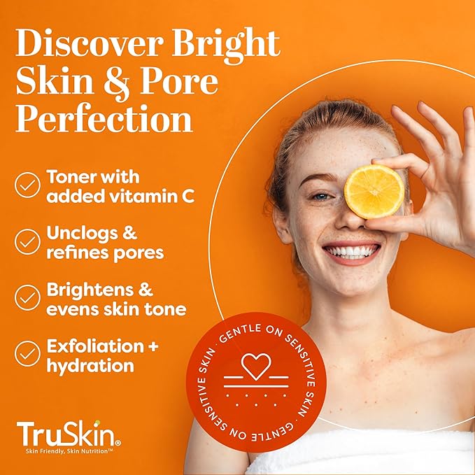 TruSkin AHA PHA BHA Liquid Exfoliant Toner with Vitamin C, 4.2 fl oz