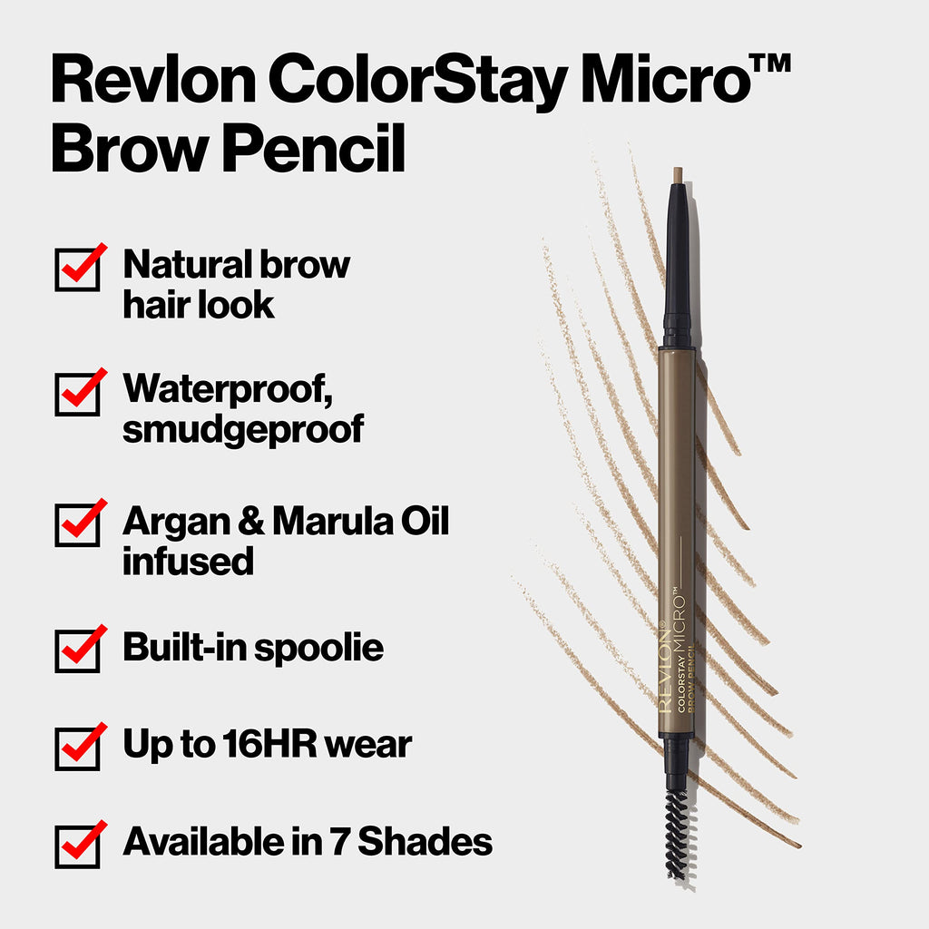 Revlon ColorStay Micro Brow Pencil, 454 Medium Brown, 0.003 oz