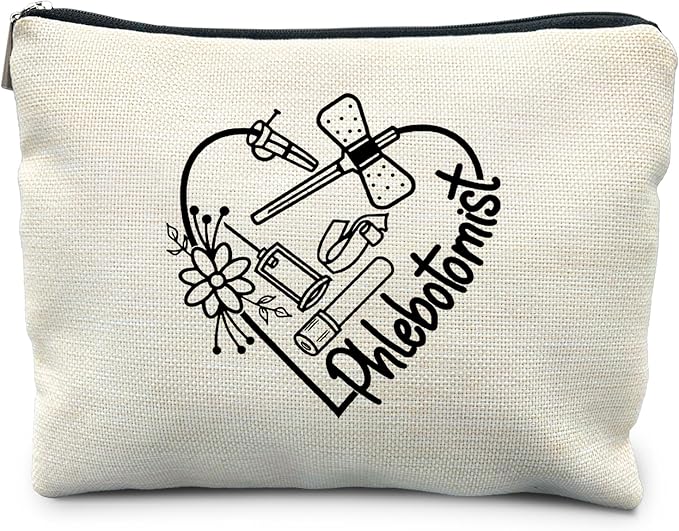 RYYCDOI Phlebotomy Gifts for Women, Phlebotomist Nurse Makeup Bag, Phlebotomist gifts Supplies Cosmetic Bags Makeup Pouch