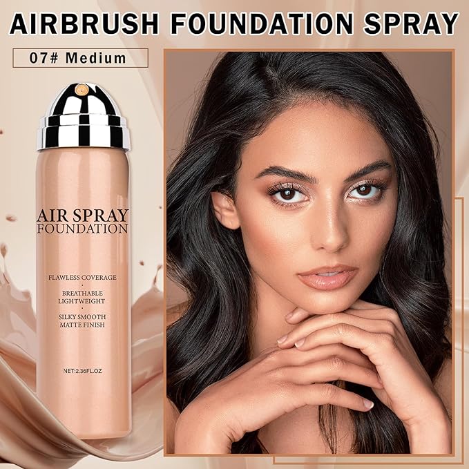 QIUFSSE Air Brush Makeup Foundation for Older Women (07 Medium)