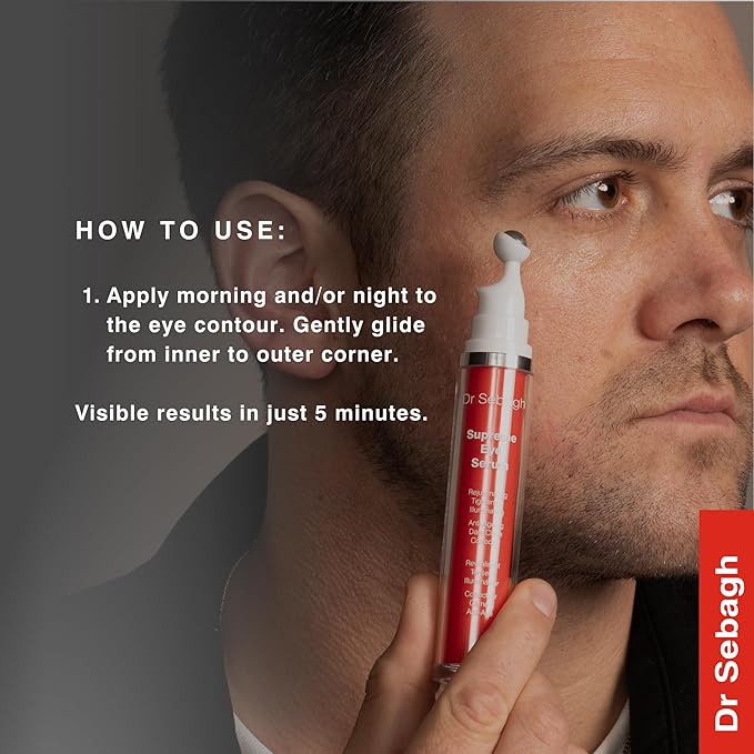 Dr Sebagh Supreme Eye Serum (0.51 fl oz) - Advanced Roll-On Formula - Designed to Aid Smoother Younger & Firmer-Looking Skin - Helps Reduce Puffiness Circles Fine Lines & Wrinkles - Boosts Elasticity
