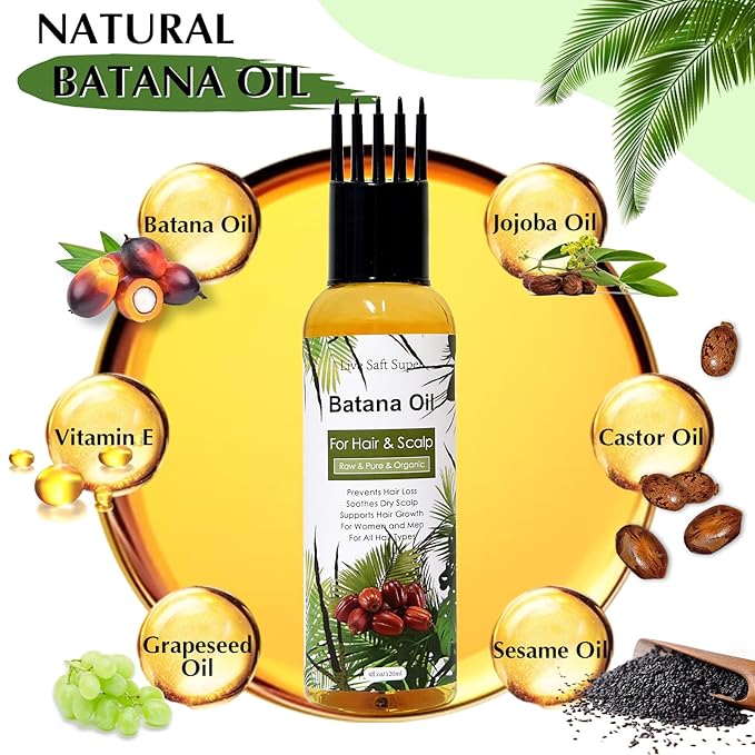Live Saft Super Batana Oil for Hair Growth - Dr. Sebi 100% Raw Natural Batana Oil, Care for Hair thickness Stronger 4 FL Oz