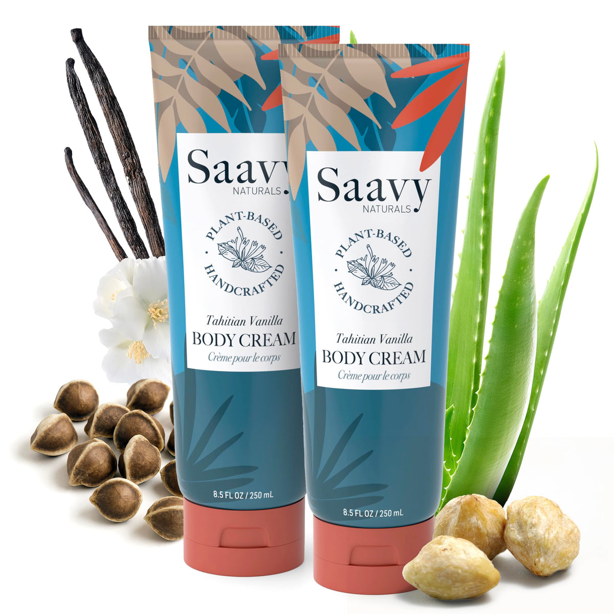 Saavy Naturals Moisturizing Body Wash for Sensitive Skin– Plant-Based & Pure with Coconut Oil, Shea Butter & Aloe Vera – Paraben-Free, Cruelty-Free – Bulgarian Rose – 8.5 fl oz, 2 pack