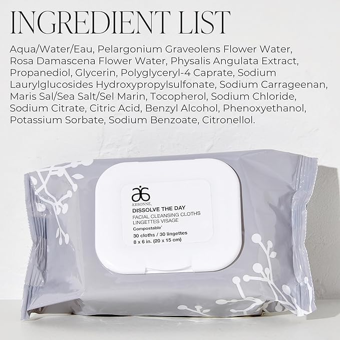 Makeup Remover Wipes for Face – Makeup Wipes by Arbonne – 30 Count