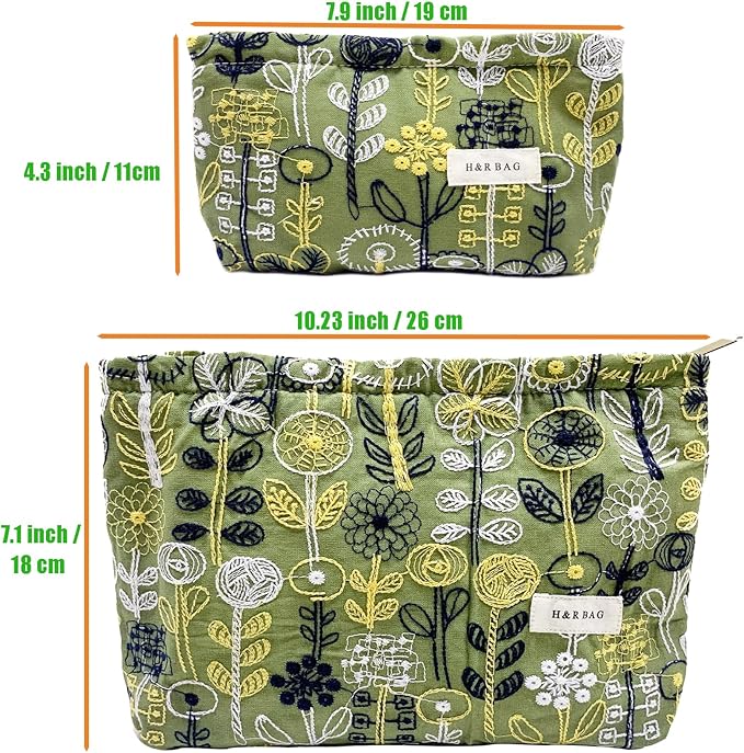 getgto 2 Pcs Makeup Bags, Large Cosmetic Bag Travel Toiletry Bag